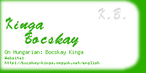 kinga bocskay business card